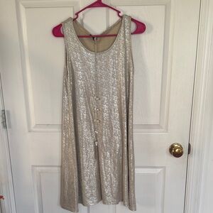 Espresso Gold and Silver Knit Top